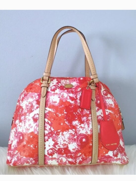 Coach Handbags - Coach Peyton Cora floral dome satchel w/ crossbody strap EUC #F31341